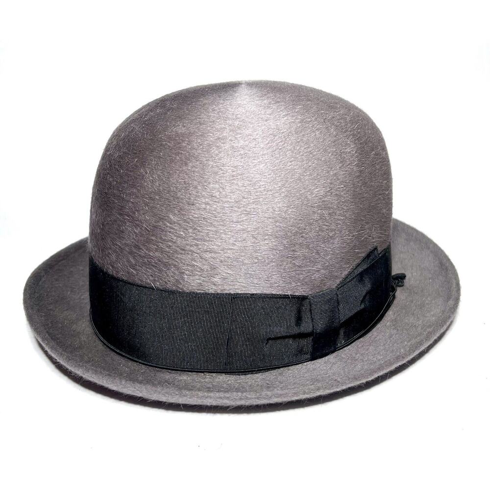 Vintage 1971 Borsalino Alessandria Felt Bismuto Gray 6 7/8 Hat Italy